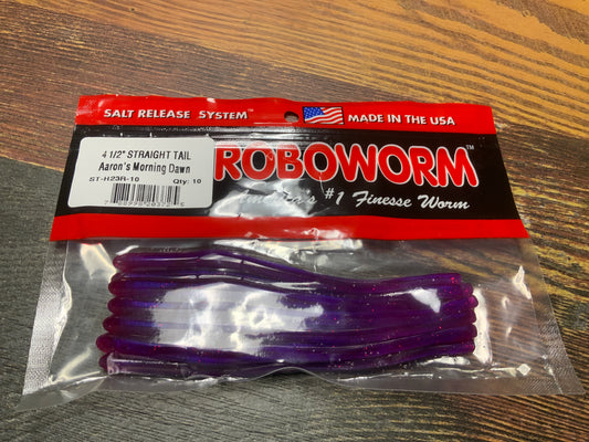 Roboworm Straight Tail 4.5" Morning Dawn Red Flake