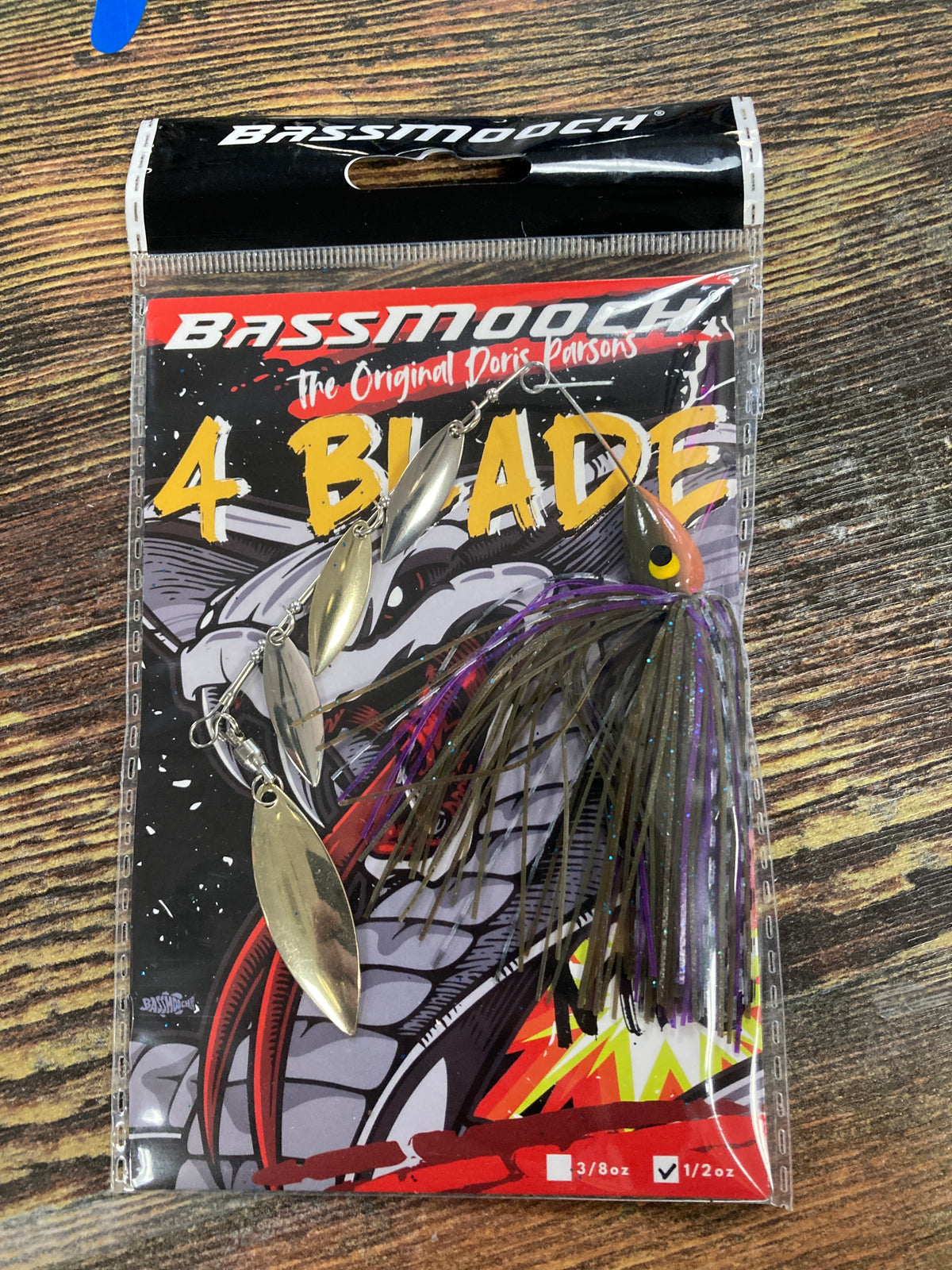 Bassmooch 4 Blade 1/2 oz Spinner bait Blue Gill S&G