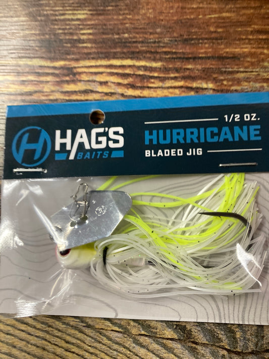 Hags Baits Hurricane - White 1/2 oz. Silver Blade