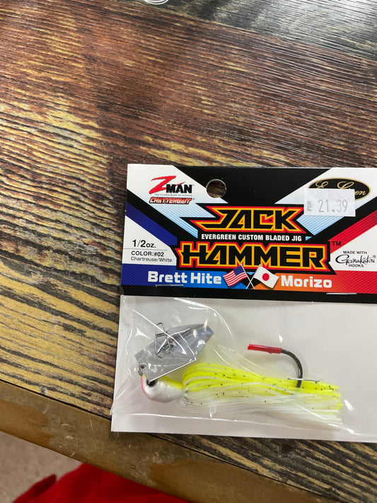 Z Man Jack Hammer Chatterbait - Chart/White
