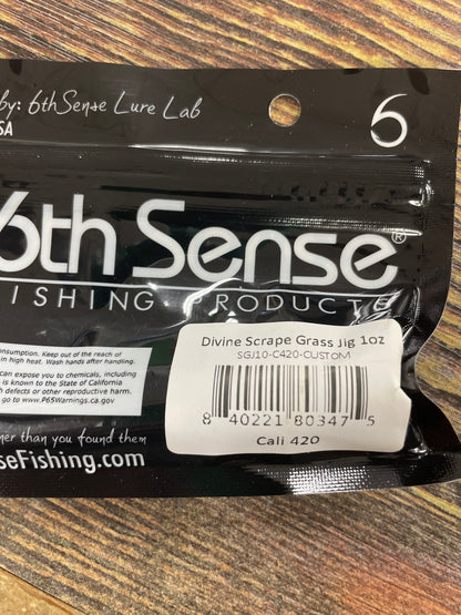 6th Sense Divine Scrape Grass Jig 1oz. Cali 420