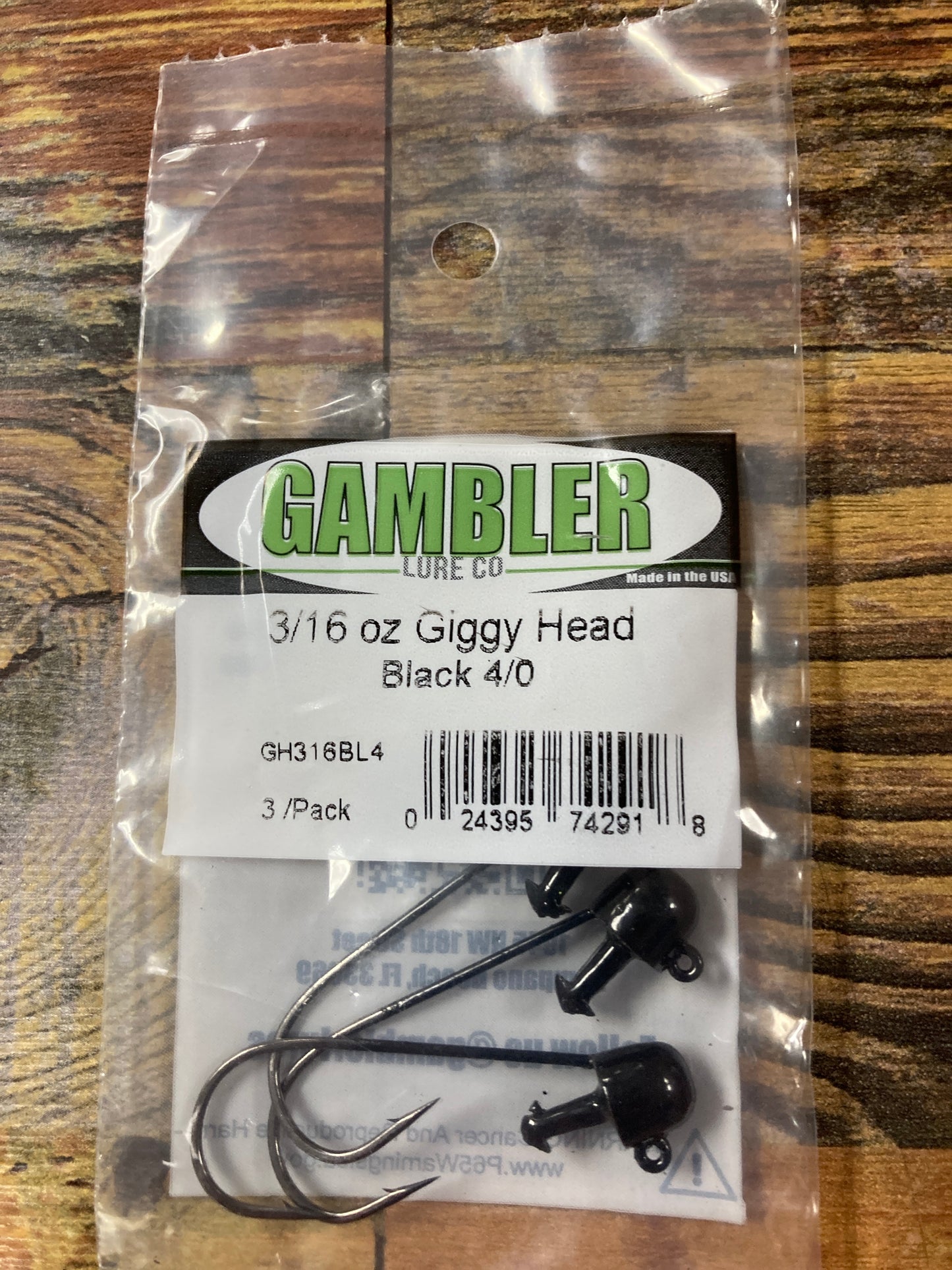 Gambler Giggy Head 3/16 oz. 4/0 Black