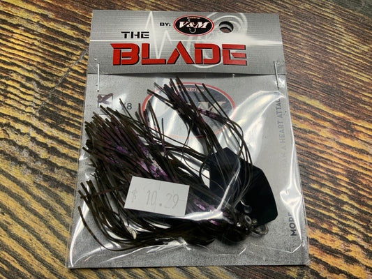 V&M The Blade Jig 3/8 oz. Green Pump/Purple Haze