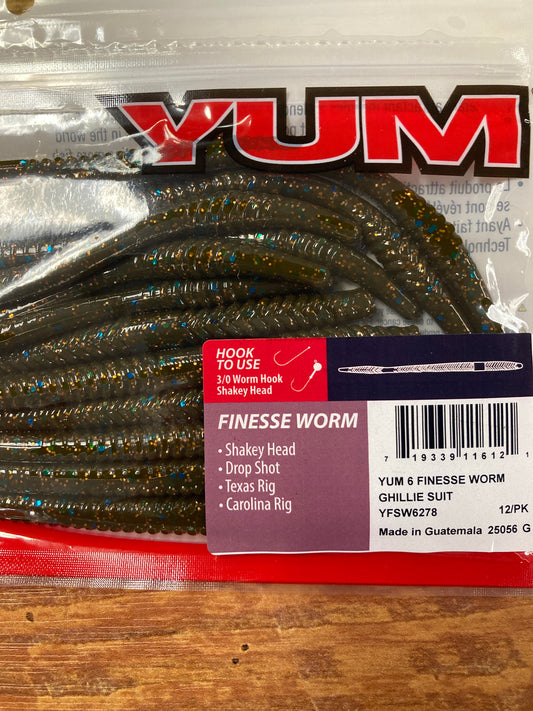 Yum Finesse Worm 6.5" Gillie Suit