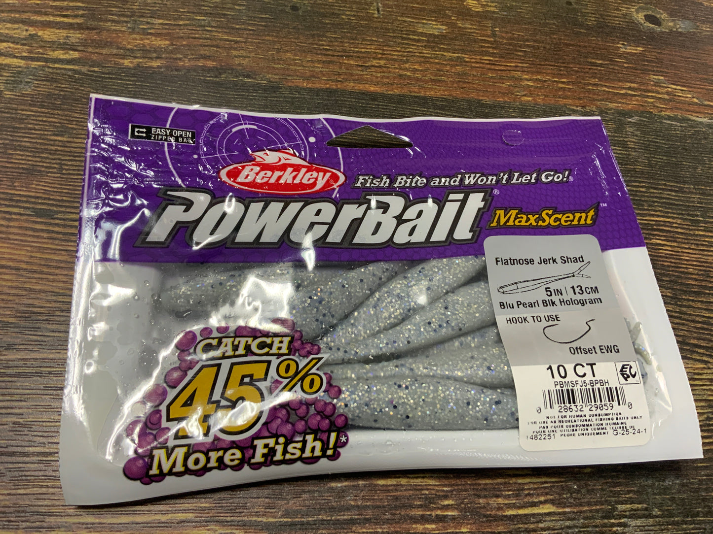 Berkley Flatnose Jerk Shad 5" Blue Pearl/Black Hologram