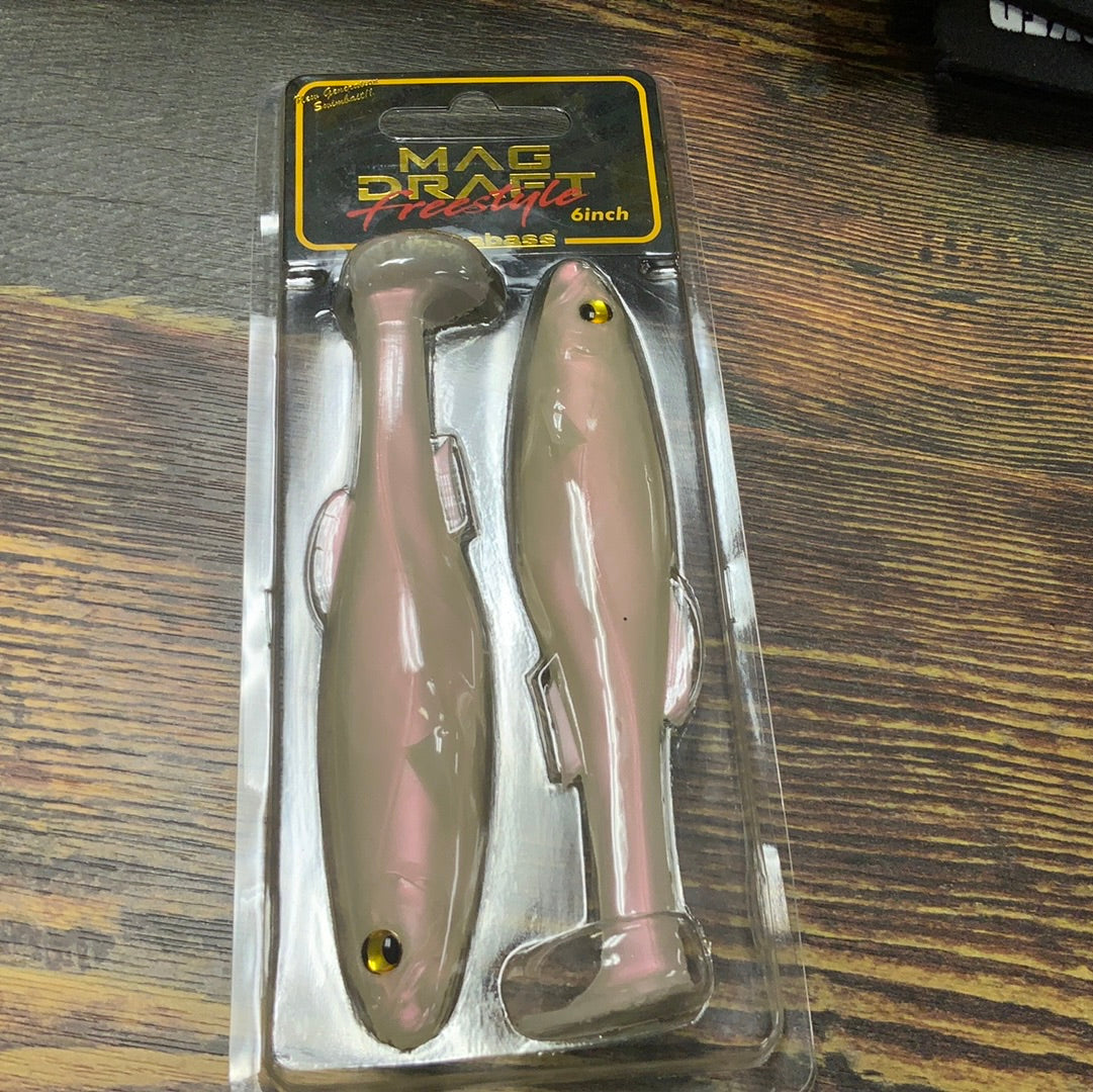 Megabass Mag Draft Free Style 6" Albino Pearls Shad