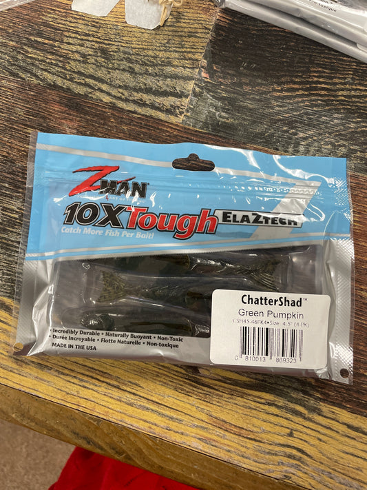 Z Man Chatterbait Chattershad 4.5 “ Green Pumpkin