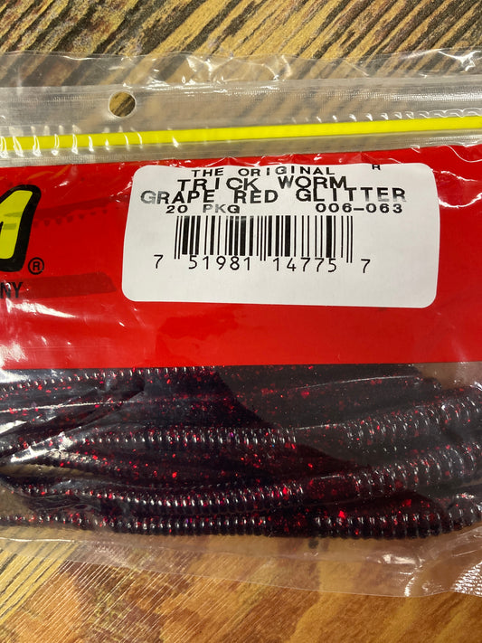 Zoom Trick Worm - Grape Red Glitter