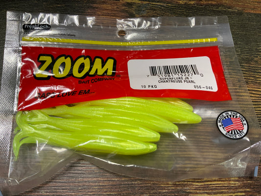 Zoom Super Fluke Jr 4" Chartreuse Pearl