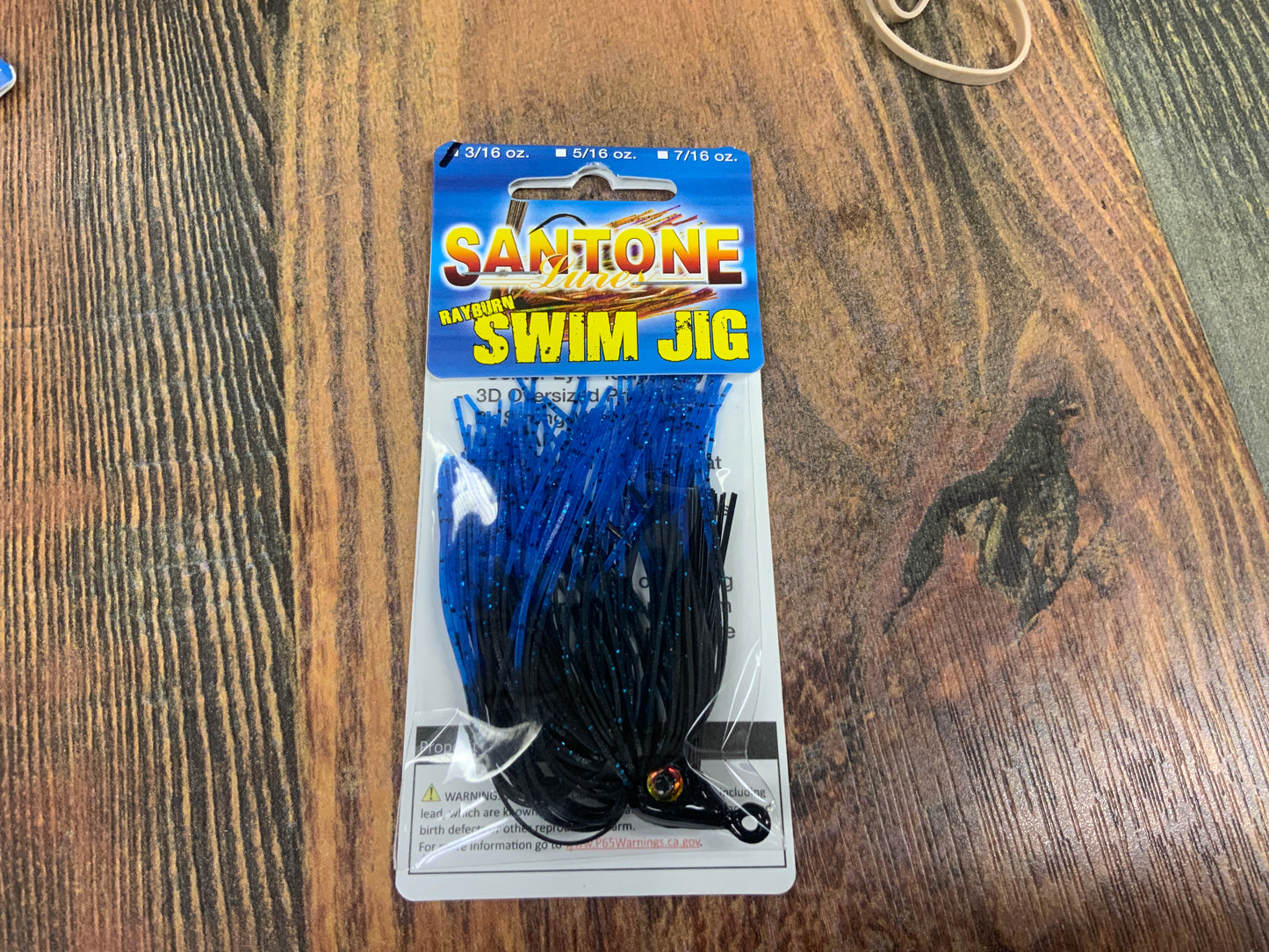 Santone Rayburn Swim Jig 3/16 oz. Black/Blue Tips