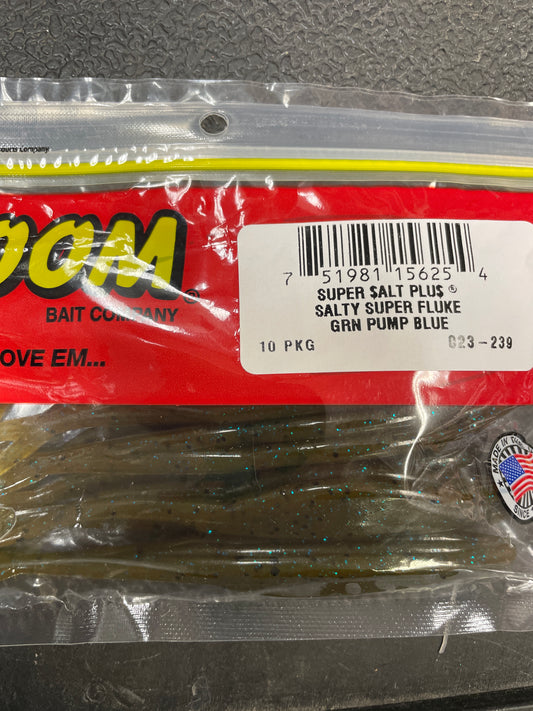 Zoom Super Fluke - Green Pumpkin Blue