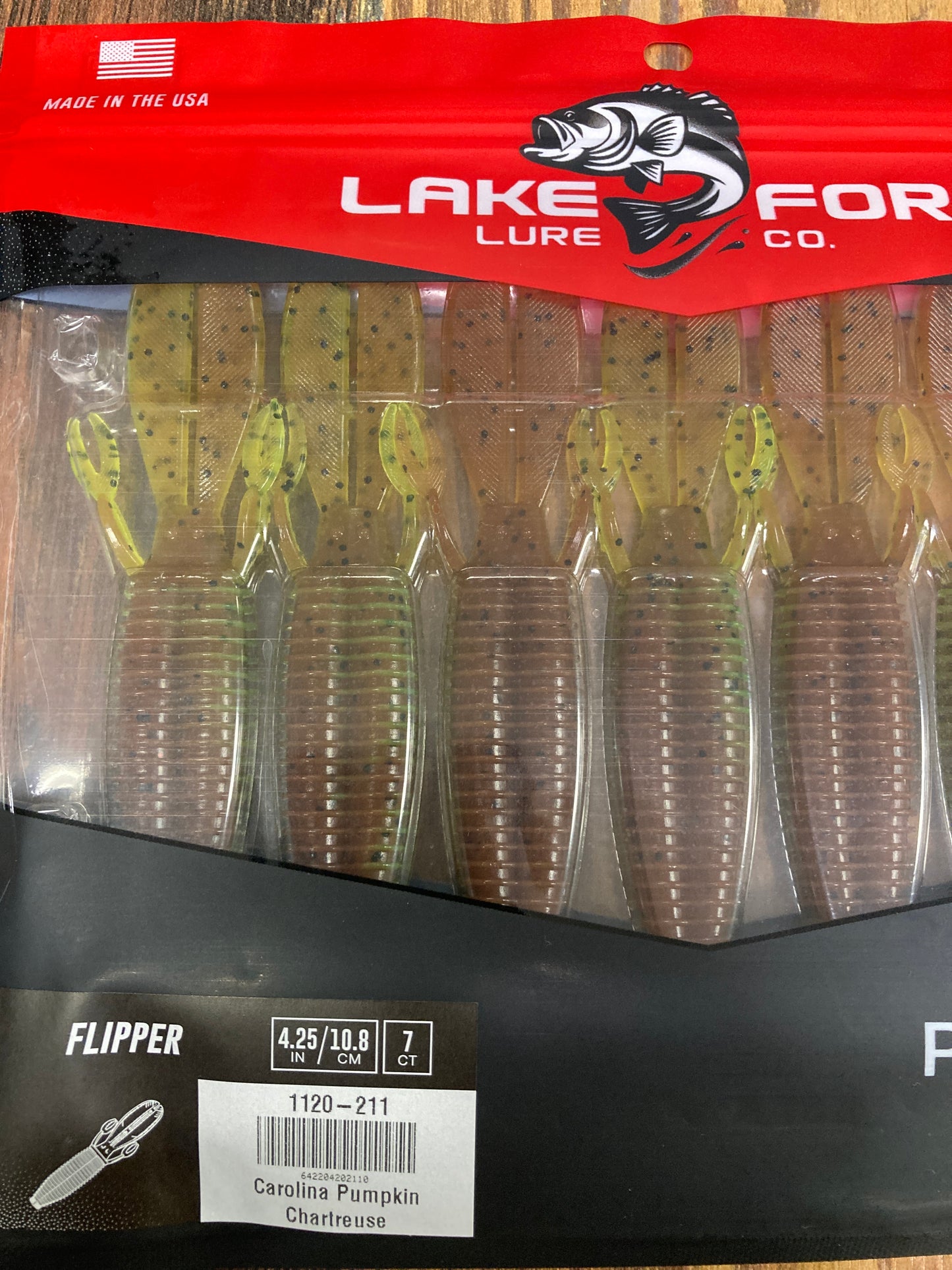 LFL Flipper 4.25” Carolina Pumpkin Chartreuse