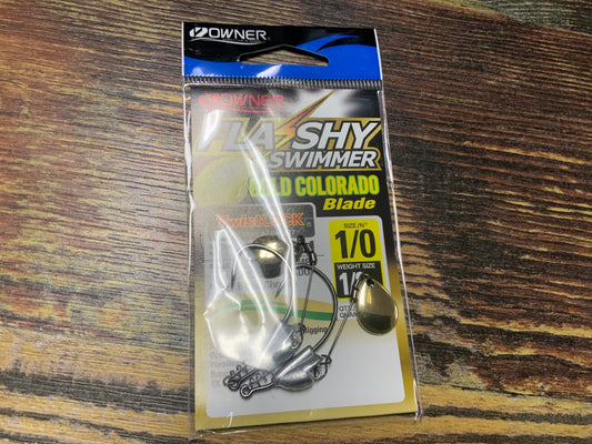 OWNER Flashy Swimmer Gold Colorado Blade 1/8 oz. 1/0