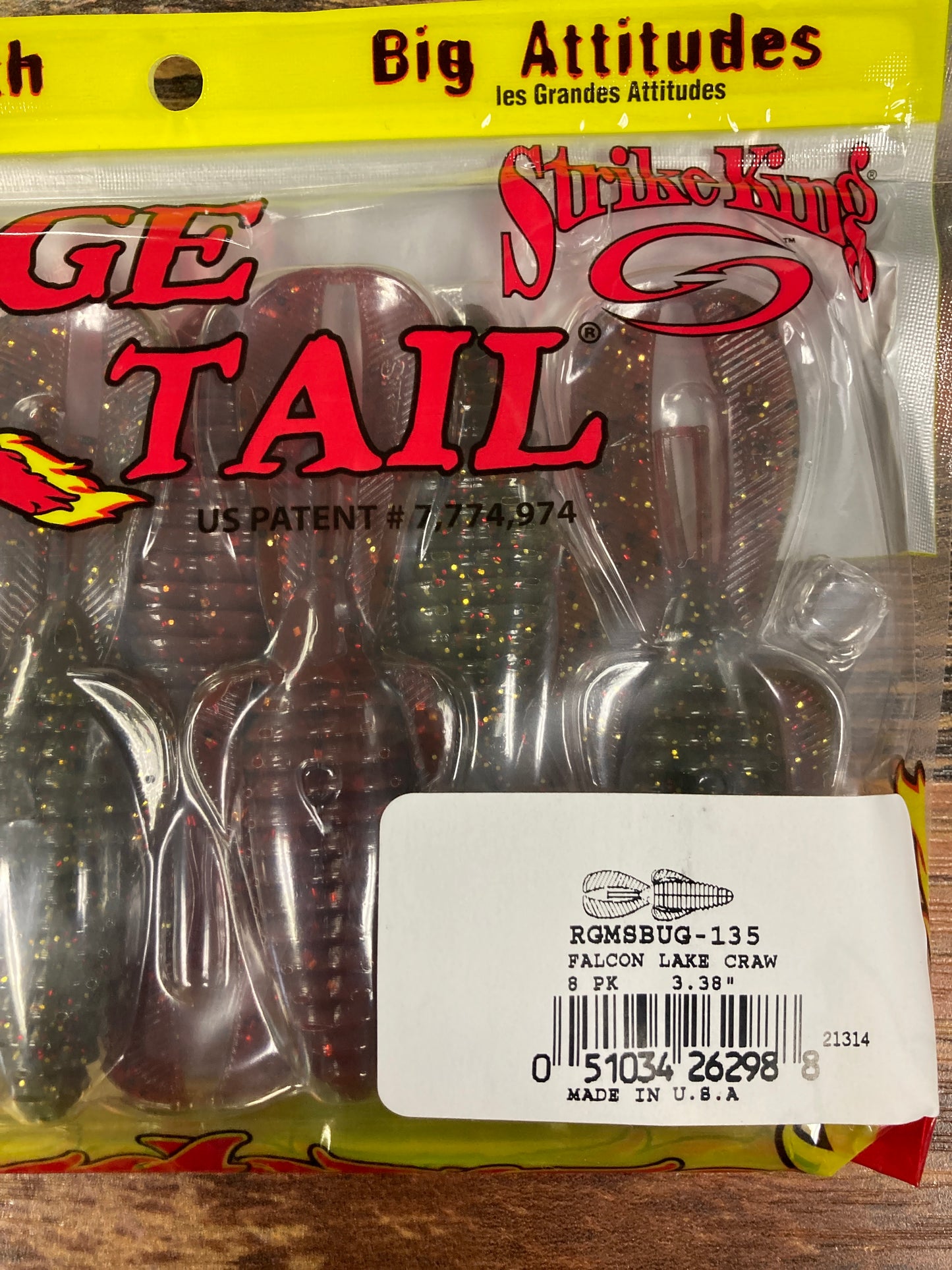 Strike King Midsize Rage Bug 3.38" Flacon Lake Craw