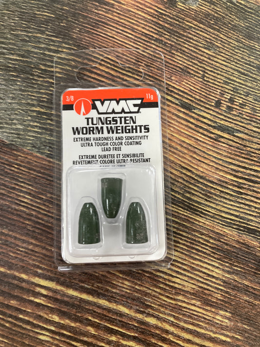 VMC Tungsten Worm Weight 3/8 oz. Green Pumpkin