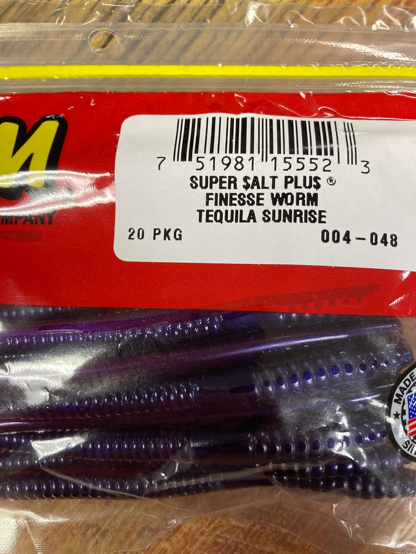 Zoom Finesse Worm 4.5” Tequila Sunrise