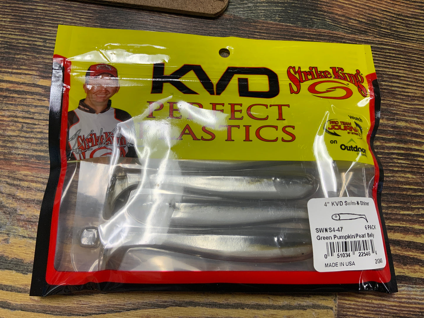 Strike King Swim N Shiner 4" Green Pumpkin Pearl Belly