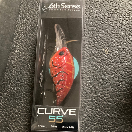 6th Sense Curve 55 - 3/8 oz. Crimson Craw