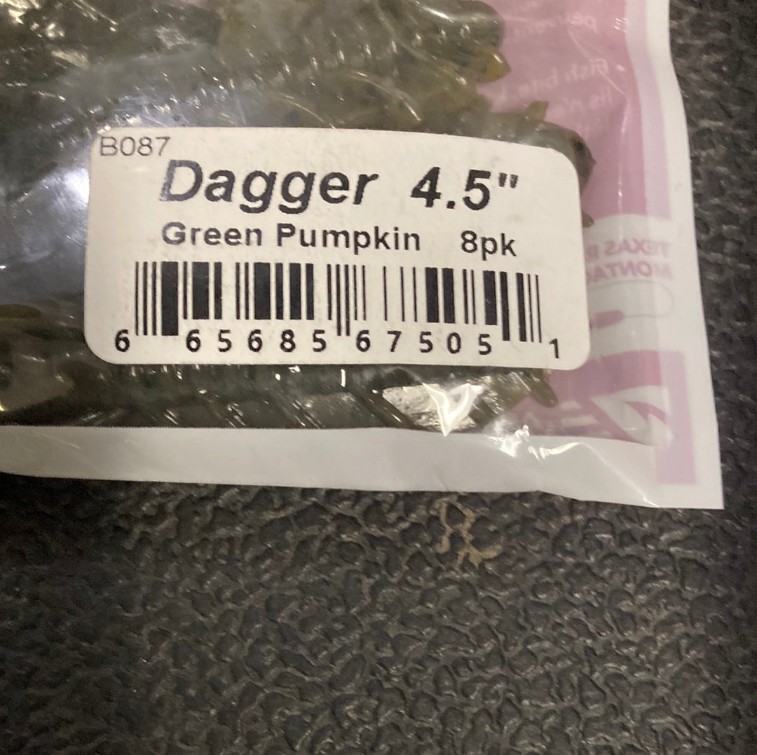 Net Bait Dagger 4.5” Green Pumpkin