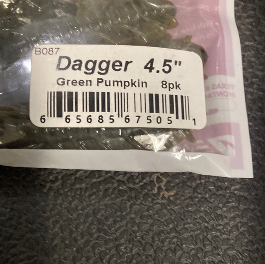 Net Bait Dagger 4.5” Green Pumpkin