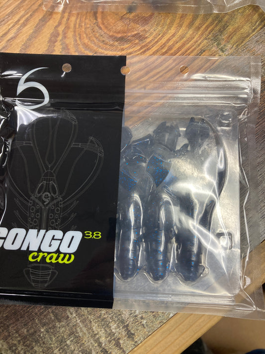 6th Sense Congo Craw 3.8 Black N Blue Pro