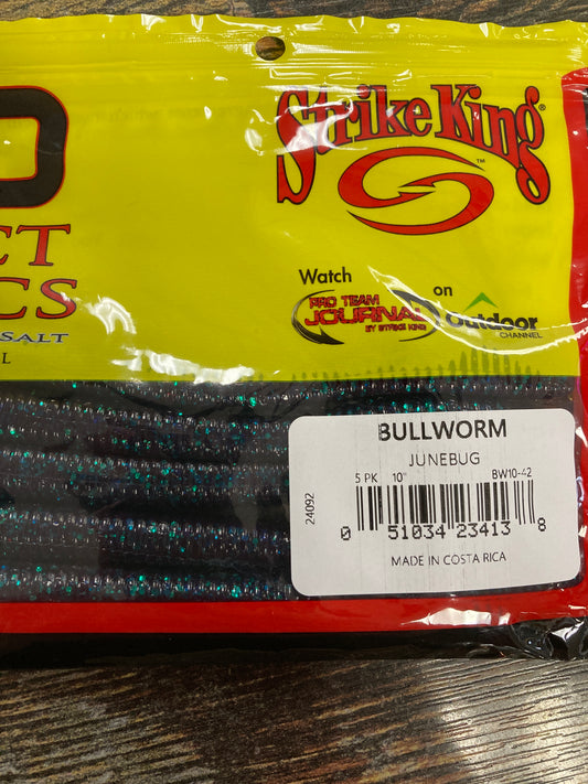 Strike King Bullworm 10” Junebug