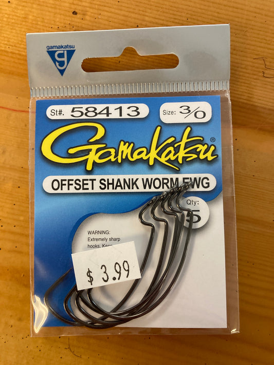 Gamakatsu Offset Shank Worm EWG 3/0