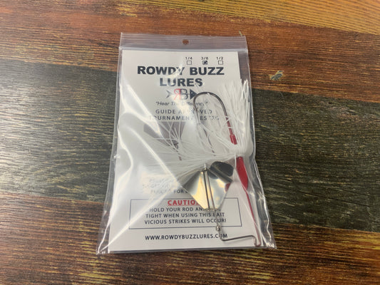 Rowdy Buzz Lures White 3/8 oz. Red Base