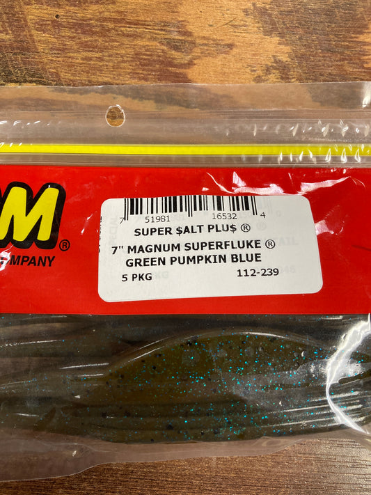 Zoom Mag Super Fluke - Green Pumpkin BLUE