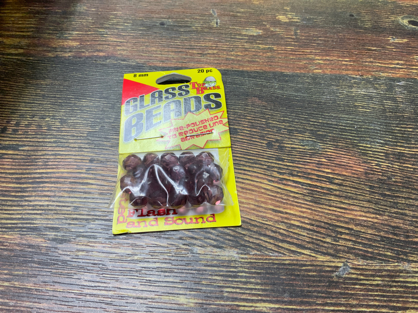 Top Brass Glass Beads 8mm - Purple