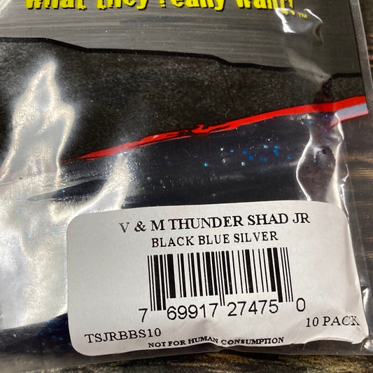 V&M Thunder Shad Jr - Black Blue Silver