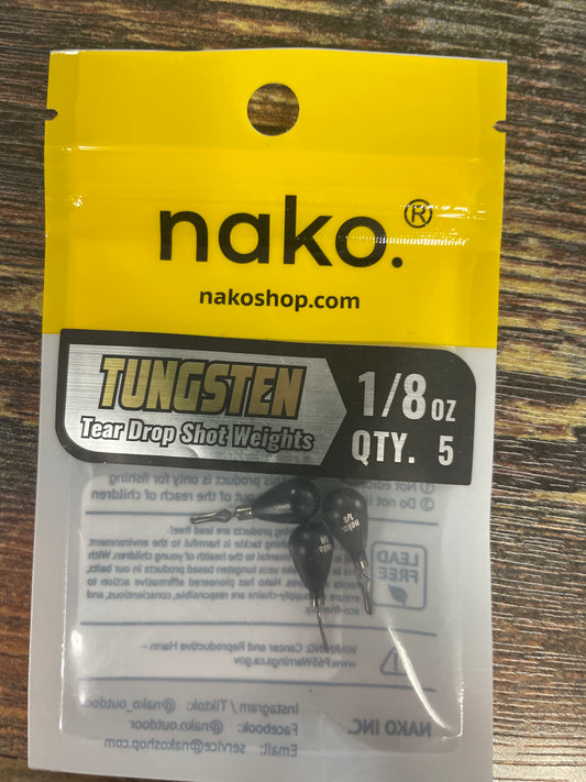 Nako Tungsten Tear Drop Shot 1/8 oz.