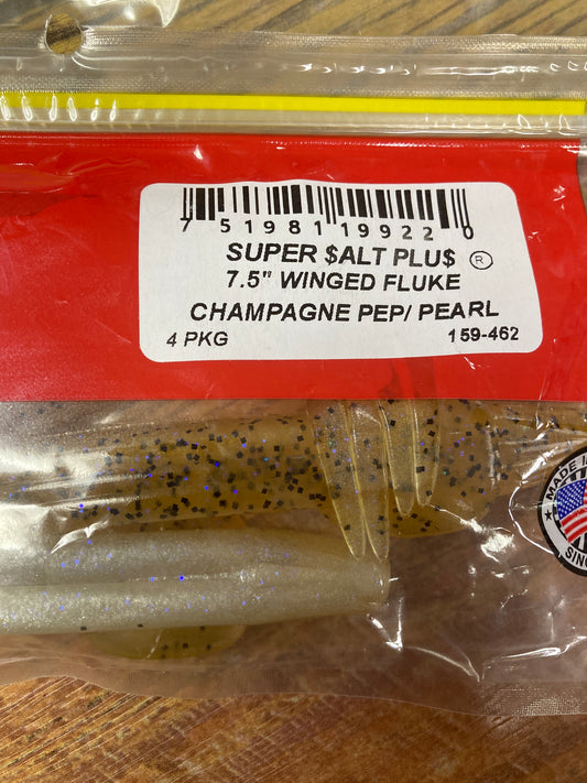 Zoom Winged Fluke 7.5" Champagne Pepper Pearl