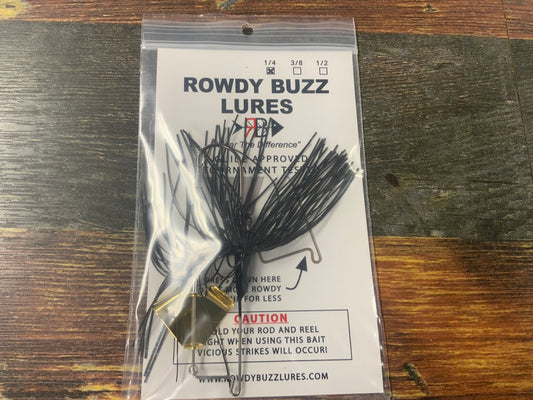 Rowdy Buzz Lures 1/4 oz. Black/Gold Blade