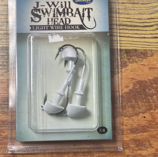 J Will Swim Bait Head 3/8 oz. Pearl