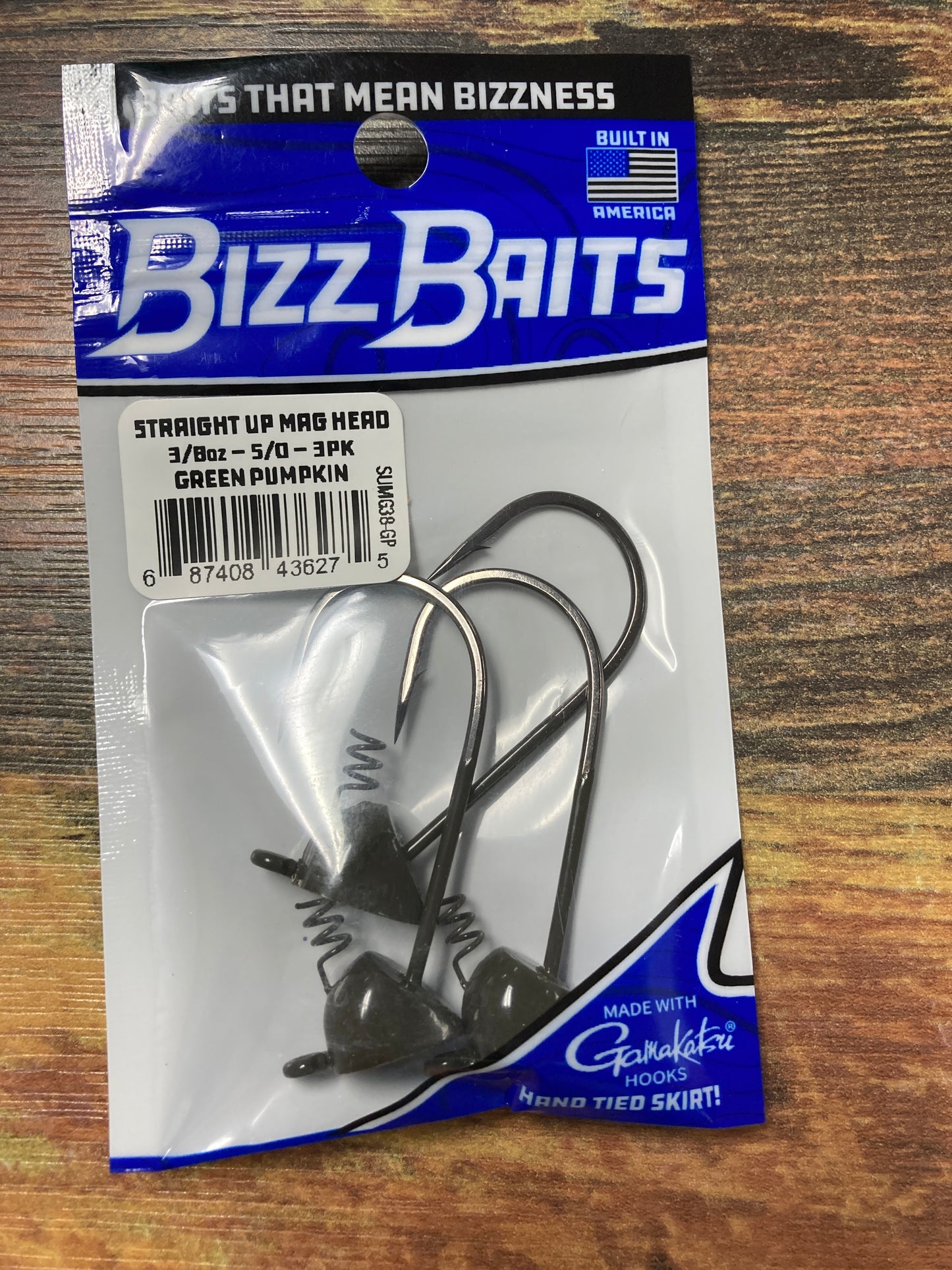 Bizz Baits Mag Shakey Head 3/8 oz. 4/0 Green Pumpkin