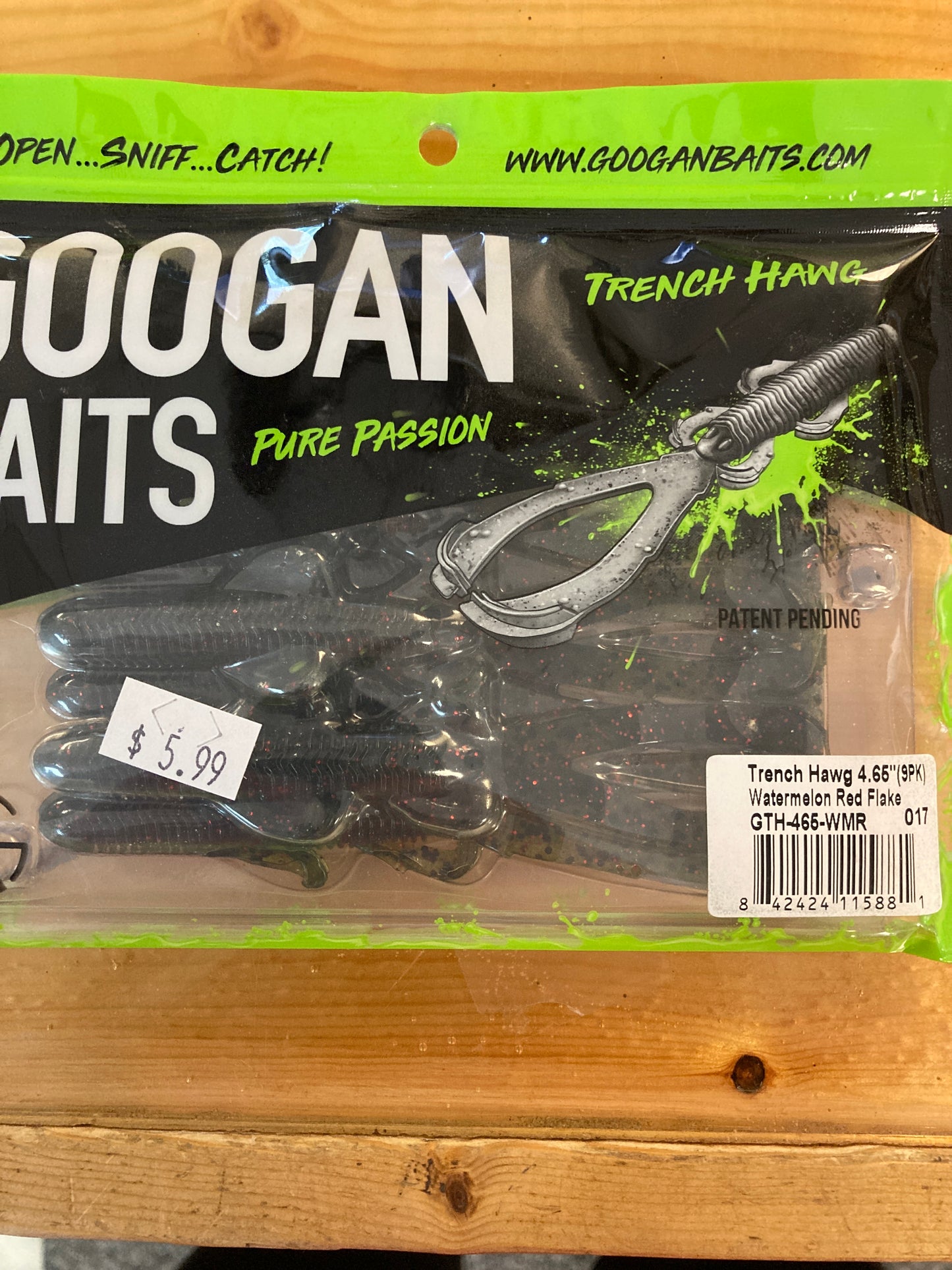 Googan Trench Hawg 4.65” Watermelon Red Flake