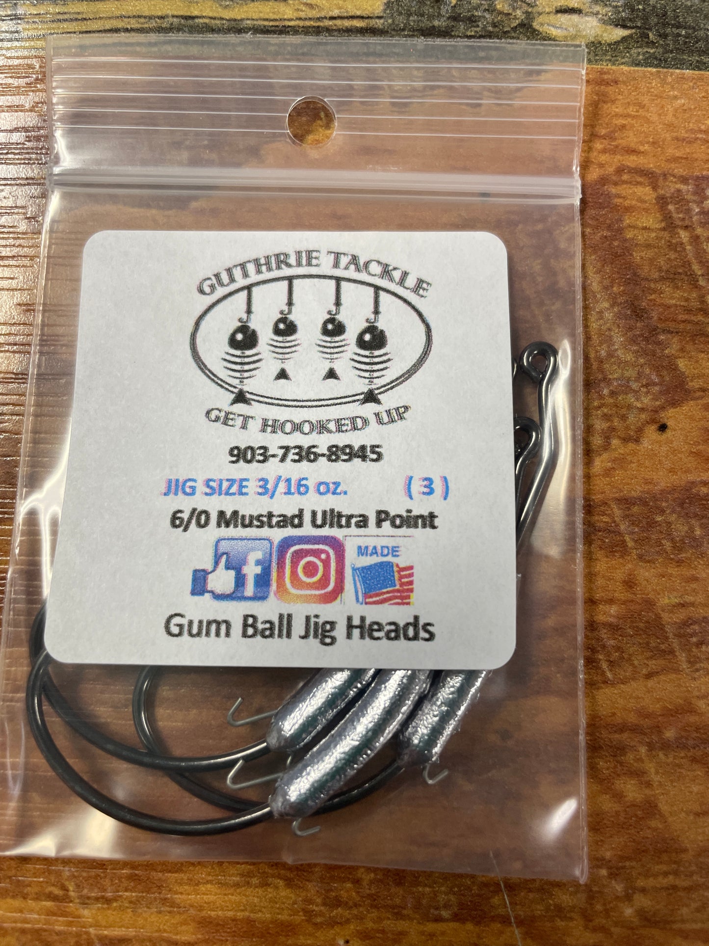 Guthrie Tackle 6/0 Gum Ball Hook 3/16oz