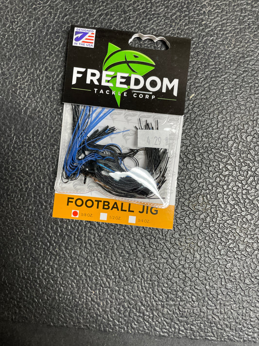 Freedom Tackle Corp 3/8 oz. Football Jig Black Blue/ Bleu Noir