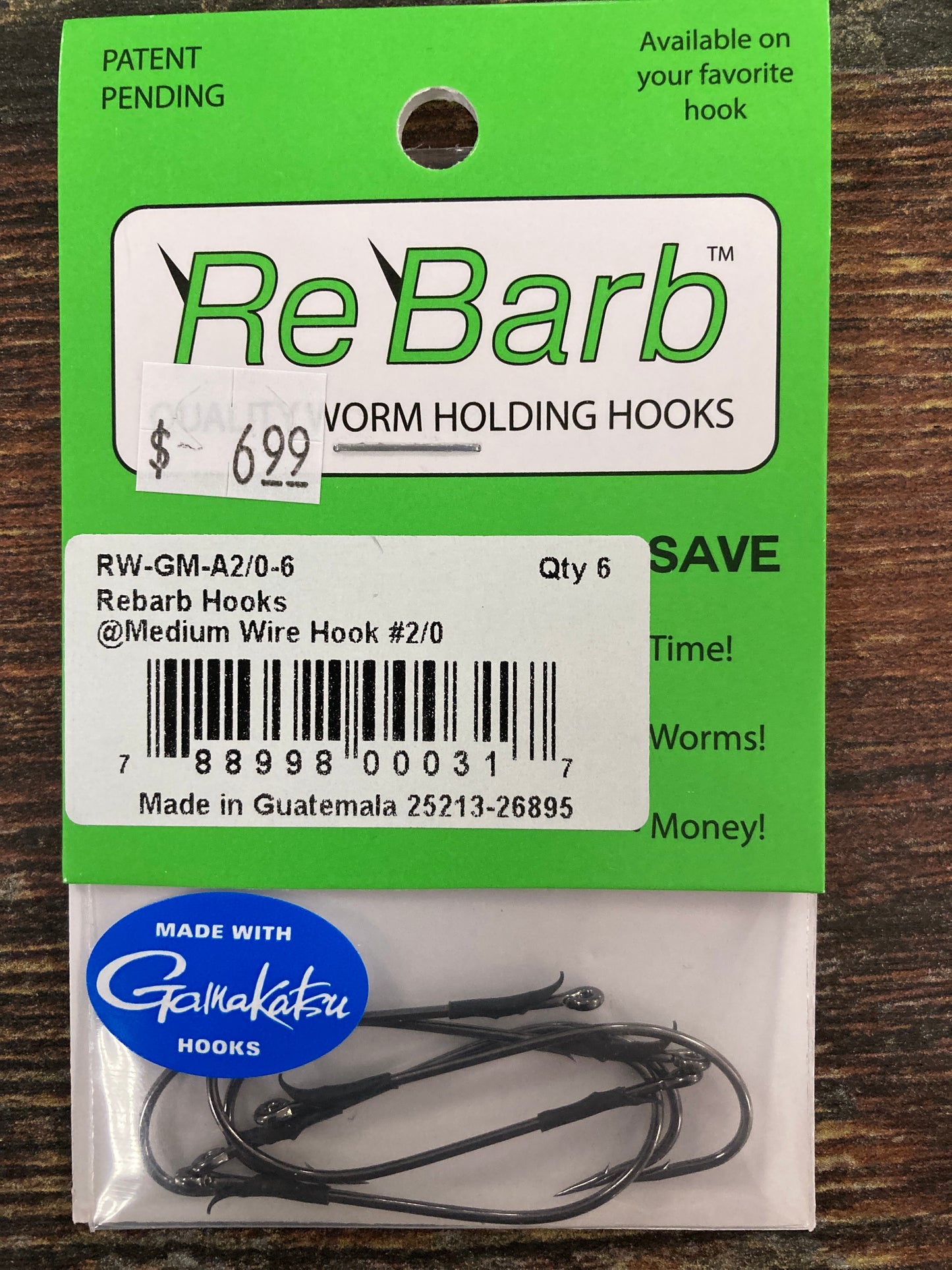 ReBarb Worm Hooks - Medium Wire #2/0
