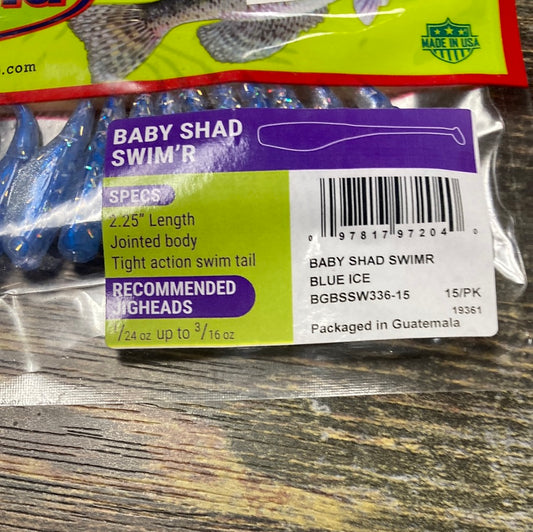Bobby Garland Baby Shad 2" Swim’r Blue Ice