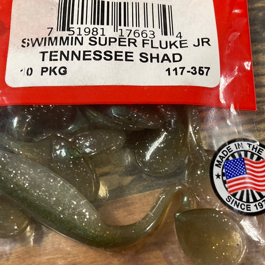 Zoom Swimmin Super Fluke Jr. - Tennessee Shad