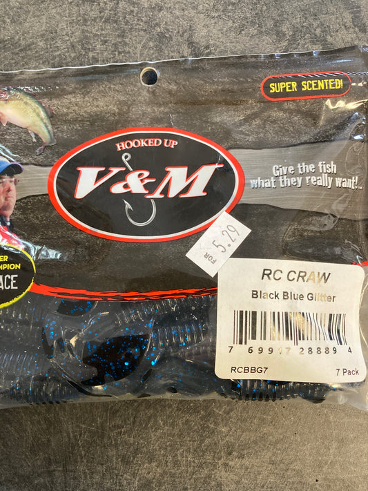 V&M RC Craw - Black Blue Glitter