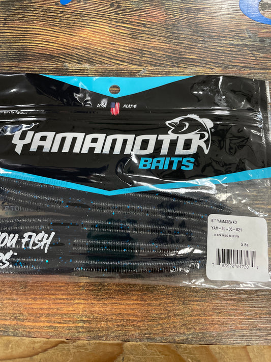 Yamamoto Senko 6" Black W/ Large Blue Flake