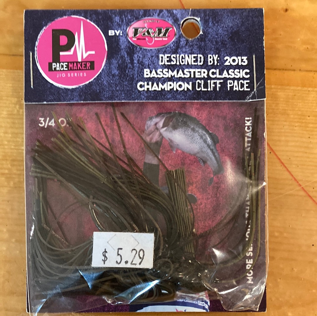 V&M Adrenaline Flippin Jig 3/4 oz. Green Pumpkin Craw.