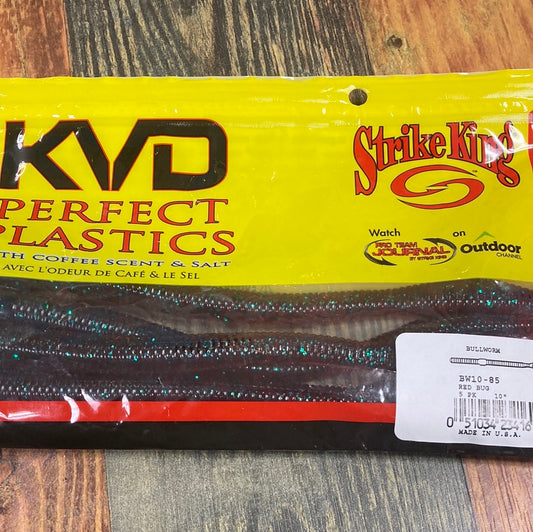 Strike King KVD Bull Worm 10" Red Bug