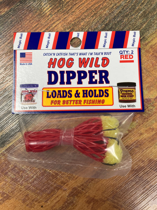 Hog Wild Bait Dipper #4 Treble Hook - Red Hog Wild