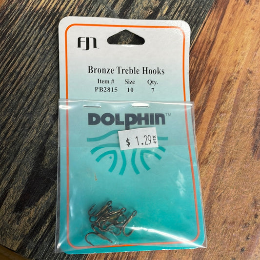Bronze Treble Hooks Size 10