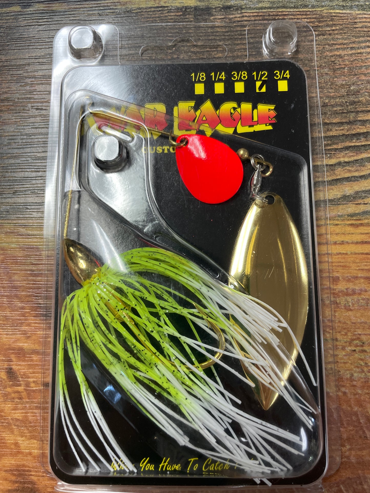 War Eagle Spinnerbait C/W Gold White Chartreuse