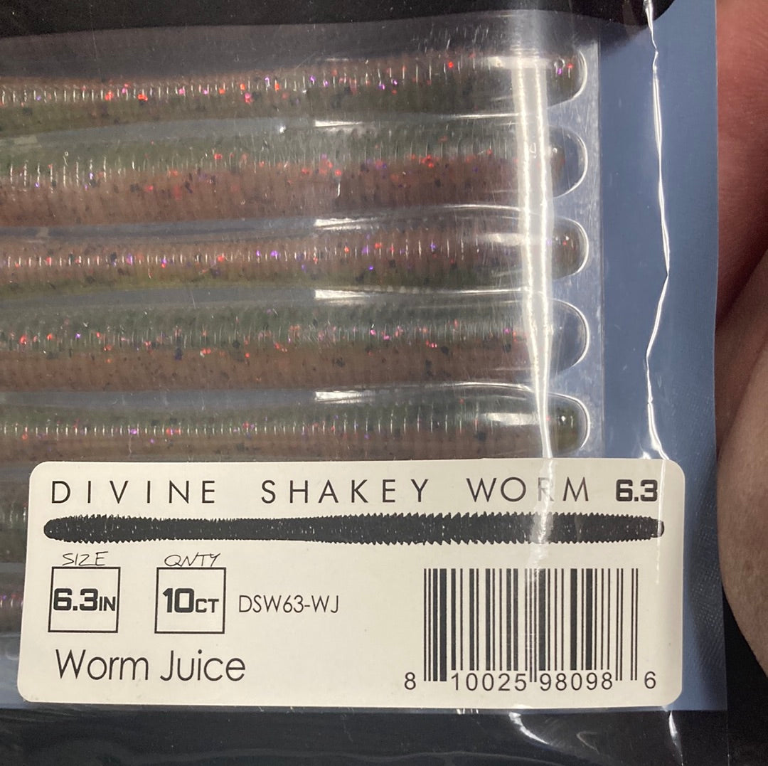 6th Sense Divine Shakey Worm 6.3" Worm Juice